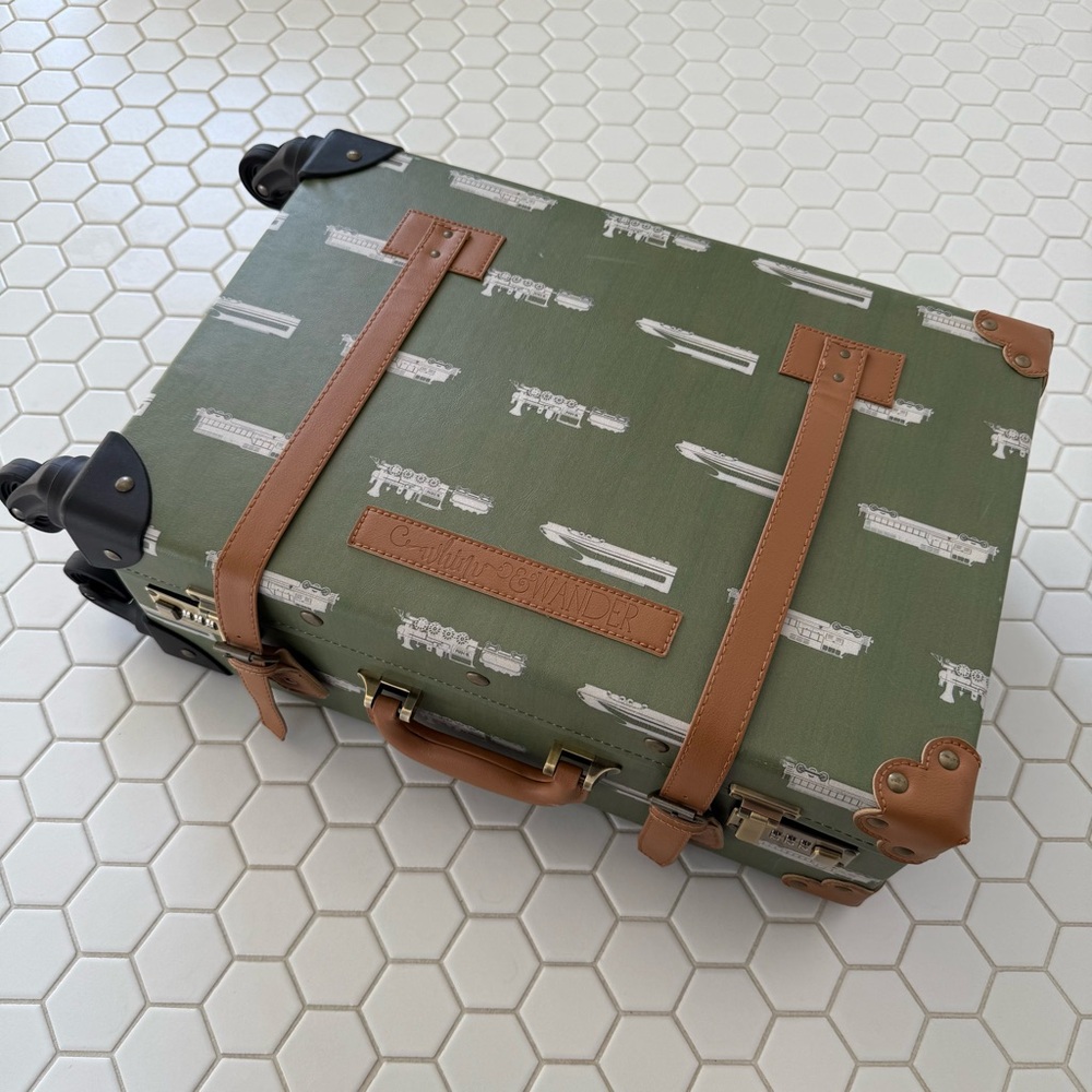 Green and Brown Travel Suitcase